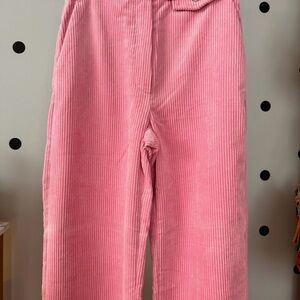 Uterque Pink Corduroy Flare Pants
